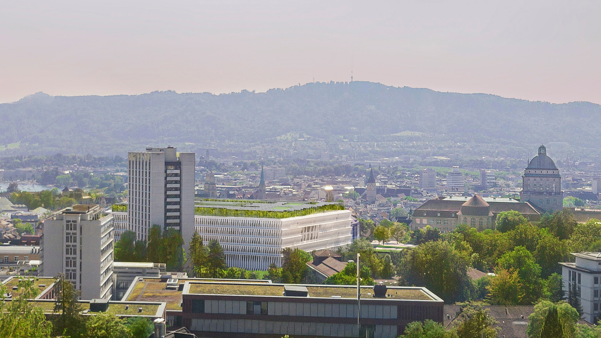 Dachbegrünung und Photovoltaikanlagen auf dem FORUM UZH 