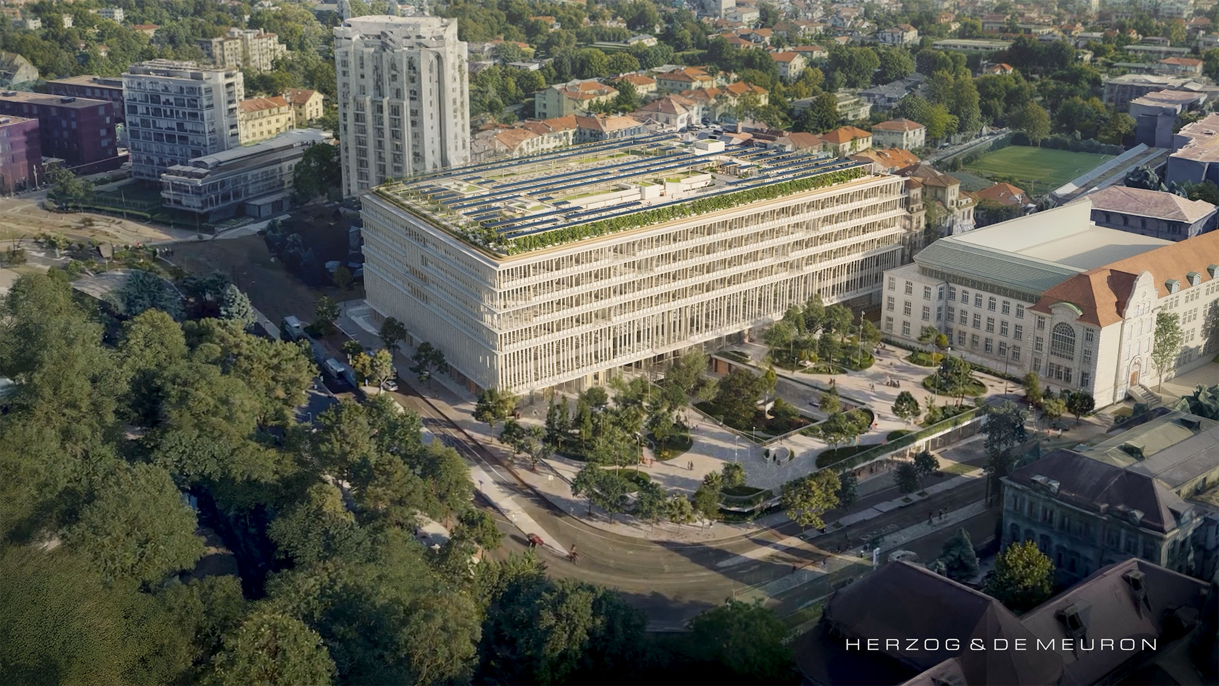 2-FORUM UZH - offene Stadtuniversitaet - Visualisierung aus der Luft